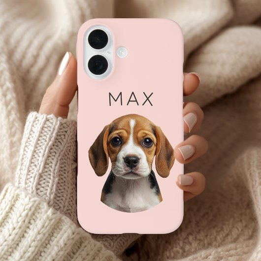 Persoonlijke Roze Hond Foto & Naam Case-Mate iPhone Case
