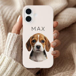 Persoonlijke Roze Hond Foto & Naam iPhone 16 Hoesje