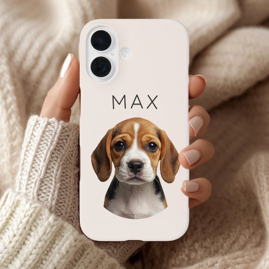 Persoonlijke Roze Hond Foto & Naam Case-Mate iPhone Case