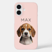 Persoonlijke Roze Hond Foto & Naam Case-Mate iPhone Case (Achterkant)