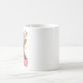 Persoonlijke Roze Kerst Reindeer Kerstcadeau Koffiemok (Center)