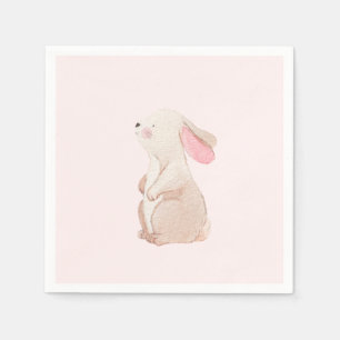 Persoonlijke Roze Konijn Eerste Verjaardag Servett Servet