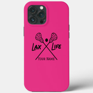 Persoonlijke Roze LAX (Lacrosse) Leven  iPhone 13 Pro Max Hoesje