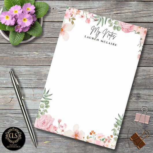 Persoonlijke Roze Lente Bloemen Post-it® Notes