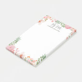 Persoonlijke Roze Lente Bloemen Post-it® Notes (Schuin)