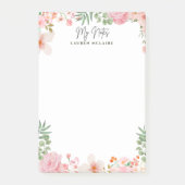 Persoonlijke Roze Lente Bloemen Post-it® Notes (Voorkant)