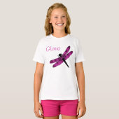 Persoonlijke Roze Libel T-shirt (Voorkant volledig)