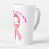 Persoonlijke Roze Lint Borstkanker Bewustzijn Latte Mok (Rechterhoek)