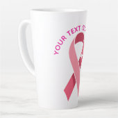 Persoonlijke Roze Lint Borstkanker Bewustzijn Latte Mok (Linkerhoek)