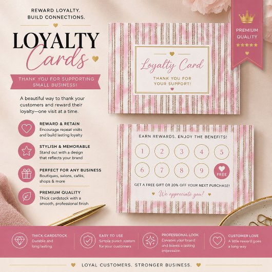 Persoonlijke Roze Loyalty Rewards Card