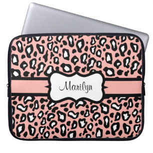 Persoonlijke Roze Luipaard Laptop Hoes Case Cadeau
