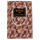 Persoonlijke roze luipaardhuid luxe cadeauverpakki medium cadeauzakje (Voorkant)