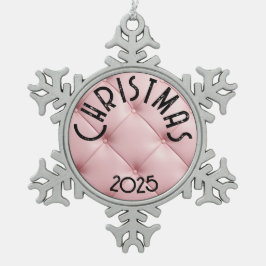 Persoonlijke Roze Luxe Kerstmis Tin Sneeuwvlok Ornament