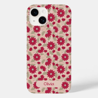 Persoonlijke roze madeliefjes iPhone hoes