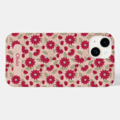 Persoonlijke roze madeliefjes iPhone hoes (Achterkant (horizontaal))