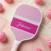 Persoonlijke Roze Magenta Witte Aangepaste Naam Pickleball Paddle