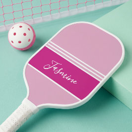 Persoonlijke Roze Magenta Witte Aangepaste Naam  Pickleball Paddle