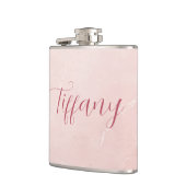 Persoonlijke Roze Marmeren Naam Heupfles (Links)