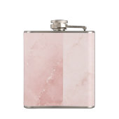Persoonlijke Roze Marmeren Naam Heupfles (Achterkant)