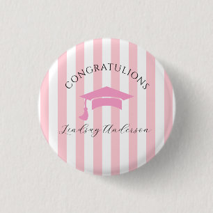 Persoonlijke Roze Meisjes Afstuderen Ronde Button 3,2 Cm