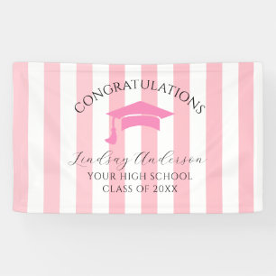 Persoonlijke Roze Meisjes Afstuderen Spandoek