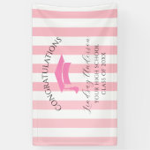 Persoonlijke Roze Meisjes Afstuderen Spandoek (Verticaal)