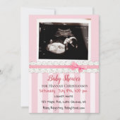 Persoonlijke Roze Meisjes Echoscopie Baby Shower Kaart (Voorkant)