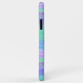 Persoonlijke Roze Mint Groen Blauw Paars Streep Case-Mate iPhone Case (Achterkant/rechts)