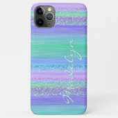 Persoonlijke Roze Mint Groen Blauw Paars Streep Case-Mate iPhone Case (Achterkant)