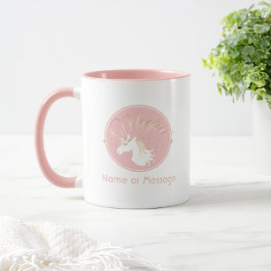 Persoonlijke Roze Moderne Magische Eenhoorn Kinder Mok
