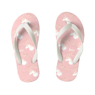 Persoonlijke Roze Moderne Magische Eenhoorn Meisje Kinder Teenslippers