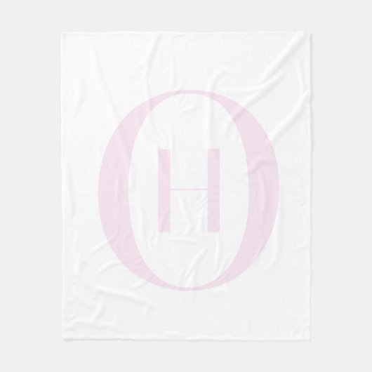 Persoonlijke Roze Monogram Initiaal Luxe deken (Voorkant)
