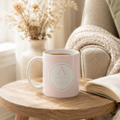 Persoonlijke Roze Monogram Naam Elegant Koffiemok
