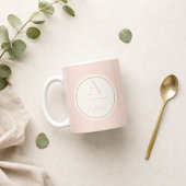 Persoonlijke Roze Monogram Naam Elegant Koffiemok