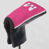 Persoonlijke Roze Monogramnaam Golfheadcover (3/4 voorkant)