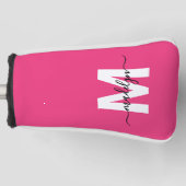 Persoonlijke Roze Monogramnaam Golfheadcover (Voorkant)