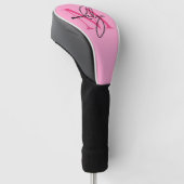 Persoonlijke Roze Monogramnaam Golfheadcover (Schuin)