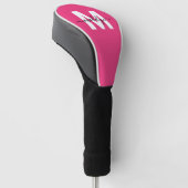 Persoonlijke Roze Monogramnaam Golfheadcover (Schuin)