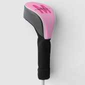 Persoonlijke Roze Monogramnaam Golfheadcover (Schuin)