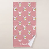 Persoonlijke Roze Muis Kinderen Badhanddoek (Badhanddoek)