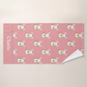 Persoonlijke Roze Muis Kinderen Badhanddoek (Badhanddoek)