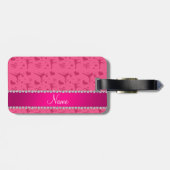 Persoonlijke roze naamschaatsen bagagelabel (Achterkant horizontaal)