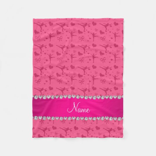 Persoonlijke roze naamschaatsen fleece deken (Voorkant)