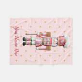 Persoonlijke Roze Notenkraker Kerstdeken  Fleece Deken (Voorkant (Horizontaal))