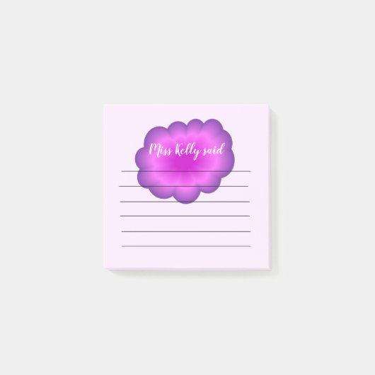 Persoonlijke Roze Paarse Bloem Post-It Notities Post-it® Notes (Voorkant)