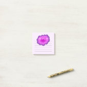 Persoonlijke Roze Paarse Bloem Post-It Notities Post-it® Notes (Op bureau)
