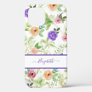 Persoonlijke Roze Paarse Witte Bloemen Case-Mate iPhone Case