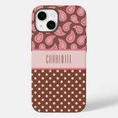 Persoonlijke roze paisley & poka dots telefoontas Case-Mate iPhone case (Achterkant)