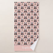 Persoonlijke Roze Panda Kinderen Badhanddoek (Badhanddoek)