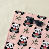 Persoonlijke Roze Panda Kinderen Strandlaken (In situ)